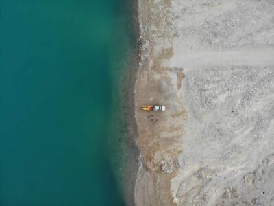 Boat end kayaking in the Deadsea