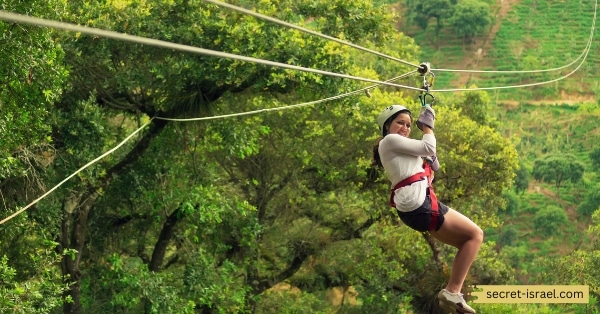 Zip-Lining Through A Park In Holon