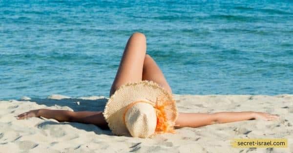 Sunbathing on Ashdod Beach